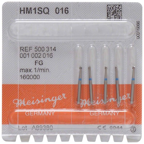 HM-Bohrer 1SQ 5 Stück schnittfr. Verz. Querhieb, FG, blau, Figur 001, ISO 016