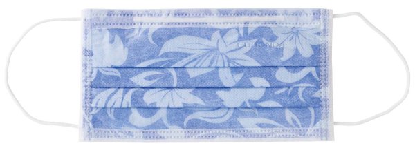 Monoart® Mundschutz Flower **Spenderbox** 50 Stück mit Gummizug, blau