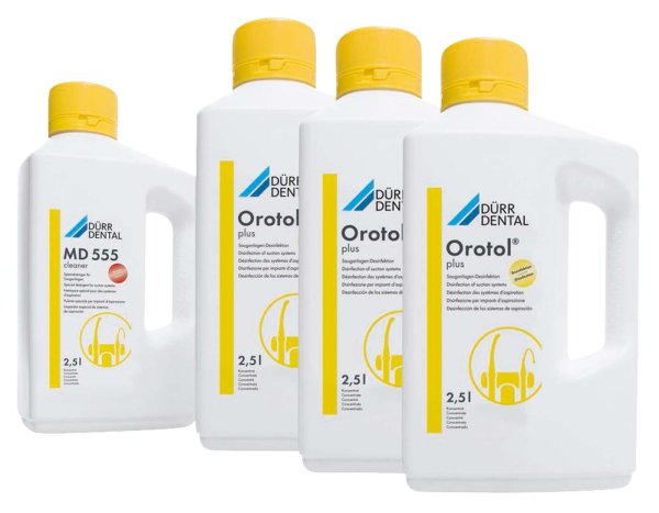 Orotol® plus Sauganlagen-Desinfektion **Combi-Set** 3 x 2,5 Liter Orotol Plus, 2,5 Liter Flasche MD
