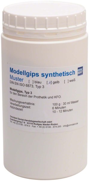 Modellgips synthetisch **Muster** 1 kg Hartgips gelb