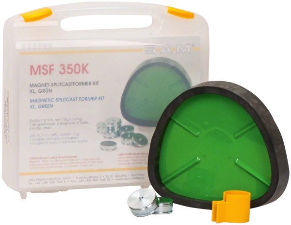 Sockelsystem **Magnet-Splitcastformer Kit** XL, 1 Formplatte grün, Zubehör