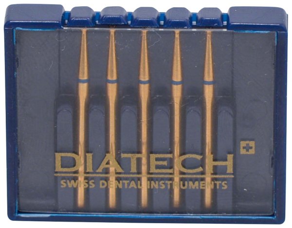 DIATECH Diamanten G801 5 Stück blau mittel (M), FG, Figur 001 Kugel, 2,9 mm, ISO 029