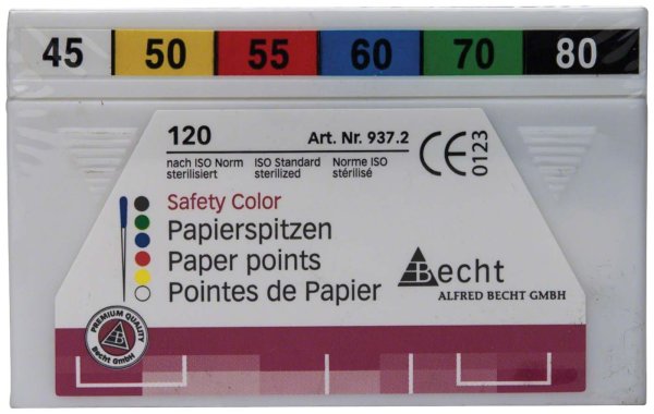 Papierspitzen Safety Color 120 Stück ISO 045-080