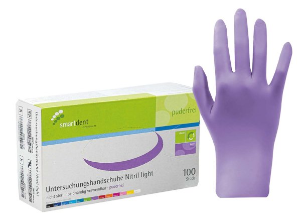 smart Nitrilhandschuhe light 100 Stück puderfrei, berry, M