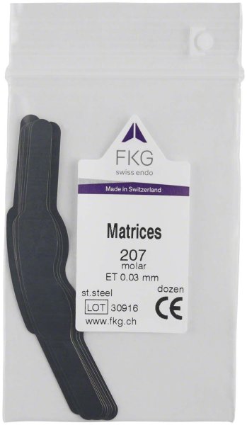 FKG Matrizen 12 Stück 207, ET 0,03 mm, Molar