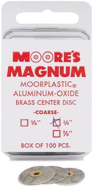 MAGNUM MOORPLASTIC Scheiben 100 Stück Aluminiumoxid Belag, grob, Ø 19 mm