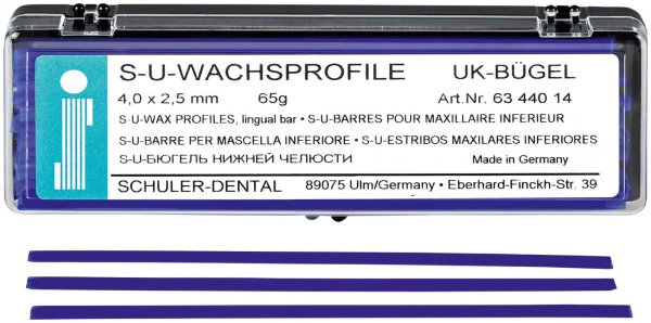 S-U-Wachsprofile 65 g Unterkieferbügel, 4 x 2,5 mm
