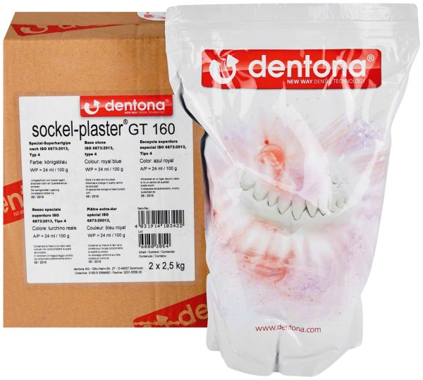 sockel-plaster® GT 160 2 x 2,5 kg Superhartgips königsblau