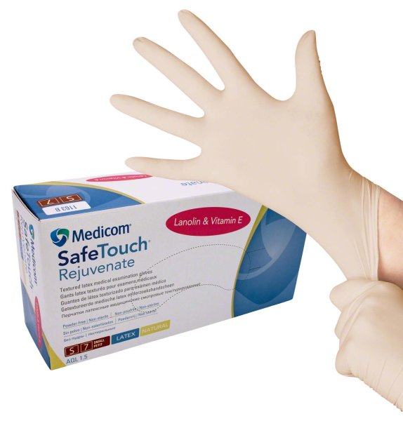 Medicom® SafeTouch® Rejuvenate Latex-Handschuhe 100 Stück puderfrei, natural, S