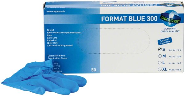 FORMAT BLUE 300 50 Stück puderfrei, blau, XXL