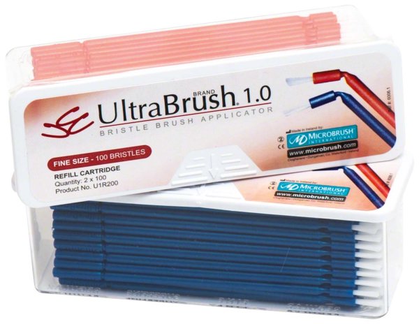 Ultrabrush® Bürstenapplikator 200 Stück fein blau/orange