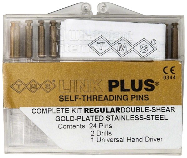 TMS® LINK 24 Doppelstifte, 2 Bohrer K-96, 1 Handschraubschlüssel, Regular 2 in 1 gold EL751-24