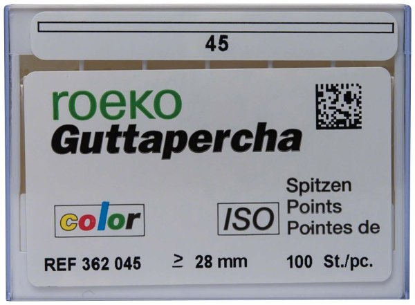 Guttapercha ISO color 100 Stück ISO 045