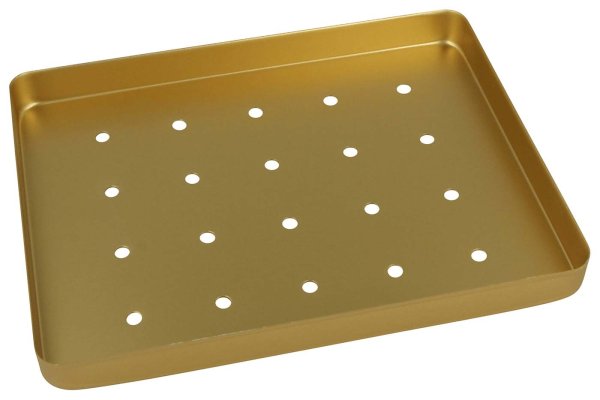 Norm-Tray Aluminium Boden gelocht gold, mini, 18 x 14 cm