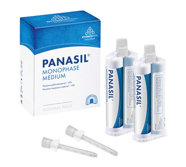 Panasil® monophase Medium 2 x 50 ml Doppelkartusche, 6 Mischkanülen weiß