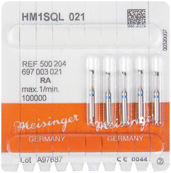 HM-Bohrer 1SQL 5 Stück schnittfr. Verz. Querhieb, RA, blau, Figur 697, ISO 021
