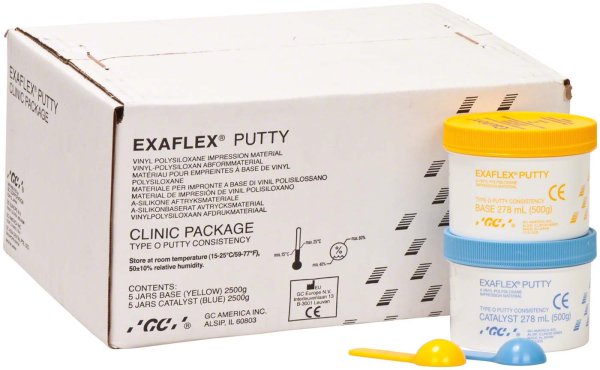 GC EXAFLEX® **Großpackung** 5 x 500 g Basispaste, 5 x 500 g Katalysator, Putty