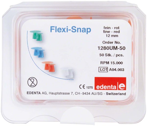 Flexi-Snap 50 Stück unmontiert, rot fein, Figur 370, Ø 12 mm, ISO 120