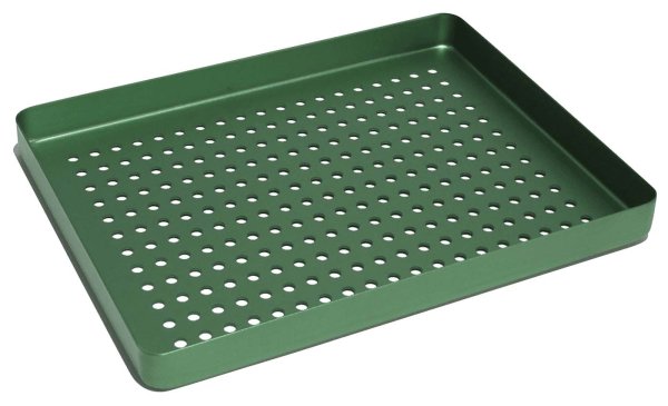 Norm-Tray Aluminium Boden gelocht grün, mini, 18 x 14 cm