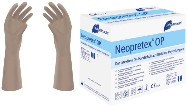 Neopretex® OP 50 Paar puderfrei, braun, Größe 6