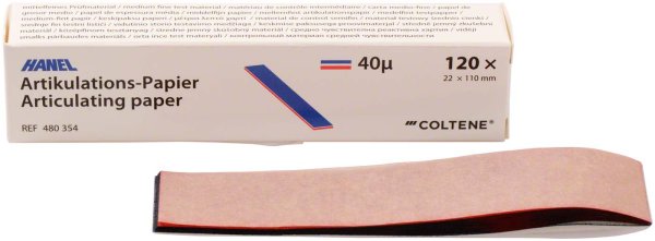HANEL Artikulations-Papier 40 µm 120 Blatt Streifen blau/rot, 40 µm