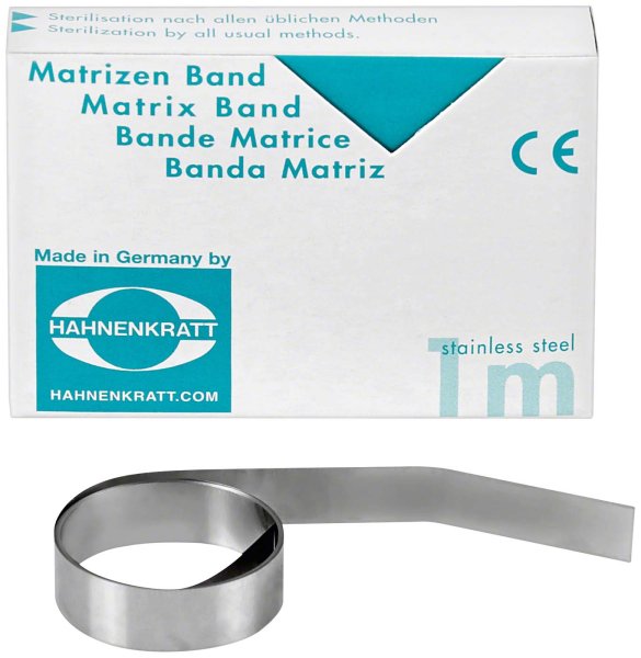 Matrizenband **Nachfüllpackung** 1 m Rolle Breite 7 mm, Stärke 0,04 mm