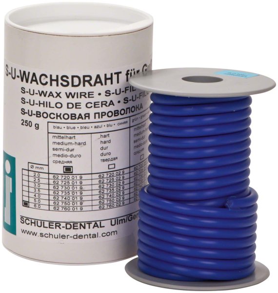 S-U-WACHSDRAHT 250 g blau, Ø 6 mm, mittel hart