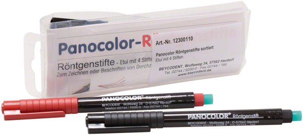 Panocolor® Röntgenstifte 4 Stück (schwarz, rot)