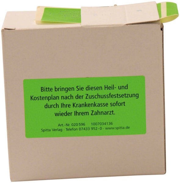 Etiketten "Erinnerung Heil- und Kostenplan" **Spenderbox** 300 Stück