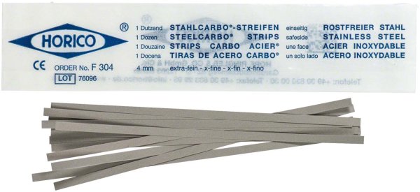 Stahlcarbo® Streifen 12 Stück gelb, einseitig, 4 mm breit, Stärke 0,07 mm