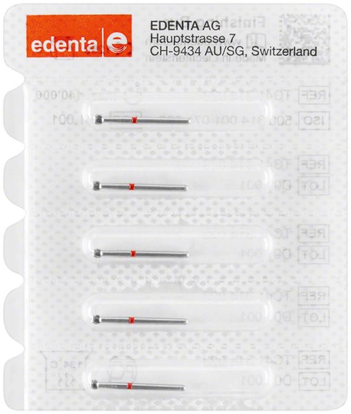 HM-Finierer TC41 5 Stück rot, 20 Schneiden, FG, Figur 001 Kugel, 2,06 mm, ISO 023