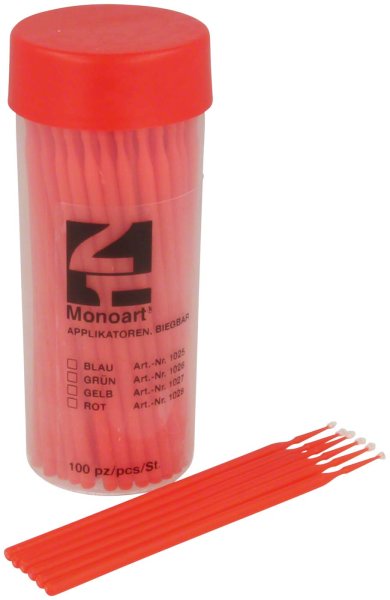 Monoart® Applikatoren biegbar 100 Stück 8 cm, rot
