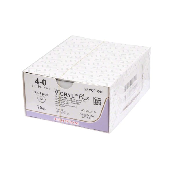 VICRYL™ Plus 36 Stück violett, 70 cm, RB1 PLUS, USP 4-0, Stärke 1,5