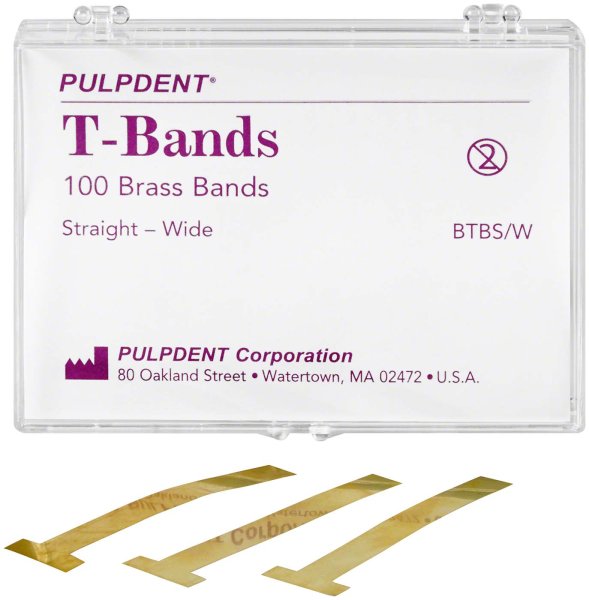 PCA T-Bands 100 Stück breit, gerade, Messing