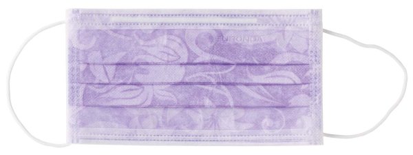 Monoart® Mundschutz Flower **Spenderbox** 50 Stück mit Gummizug, lila