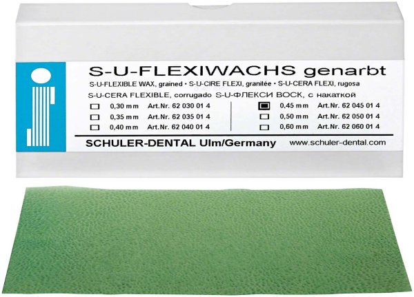 S-U-Flexiwachs 15 Stück genarbt, Stärke 0,45 mm