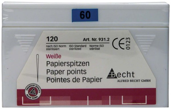 Papierspitzen weiß 120 Stück ISO 060