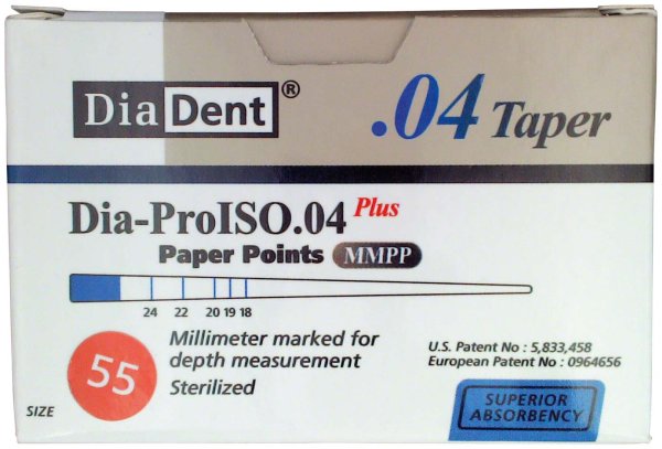 DiaDent® Dia-Pro Paper Points 100 Stück Taper.04, ISO 055