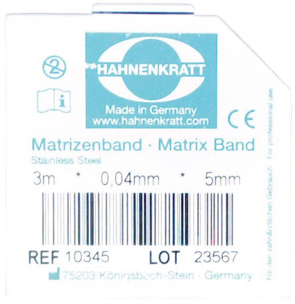 Matrizenband **Nachfüllpackung** 3 m Rolle Breite 4 mm, Stärke 0,04 mm