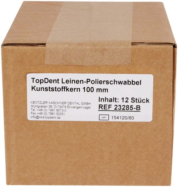 TOPDENT Leinenpolierschwabbel 12 Stück Kern: Ø 40 mm, Außen: Ø 100 mm