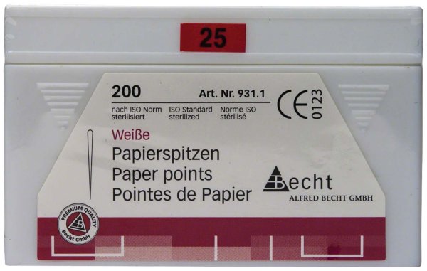 Papierspitzen weiß 200 Stück ISO 025