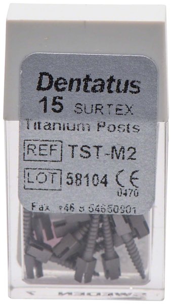 Classic Surtex Titan Wurzelstifte 15 Stück 9,3 mm, Ø 1,2 mm, Größe 2