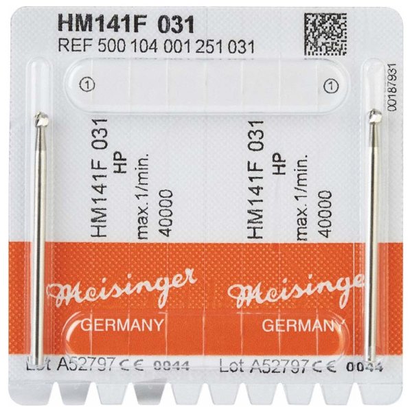 Chirurgie Fräser HM 141 2 Stück rot fein, HP, Figur 001, ISO 031