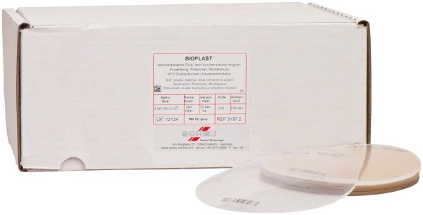 BIOPLAST® 100 Stück klar, rund, Ø 125 mm, Stärke 3 mm