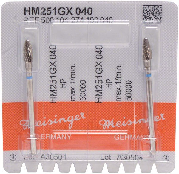HM-Fräser GX 2 Stück kreuzverzahnt, blau standard, HP, Figur 274, 9,3 mm, ISO 040