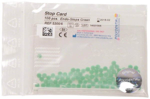 Endo Stops 100 Endo-Stopper grün, 1 Stop-card