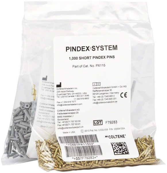 Pindex®-Pins 1.000 Messing-Pins mit Kunststoffhülse 10 mm, kurz