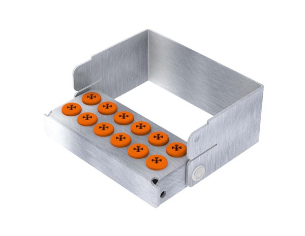 PLUG IN für 12 Instrumente (2 Reihen a 6 Löcher), orange, 6,3 x 2,5 x 3 cm