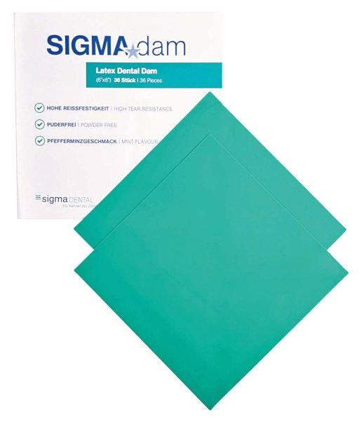 SIGMA Dam 36 Stück grün, 6" x 6", medium