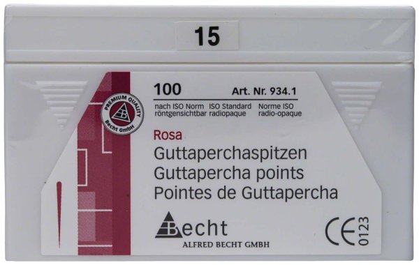 Guttaperchaspitzen rosa 100 Stück ISO 015